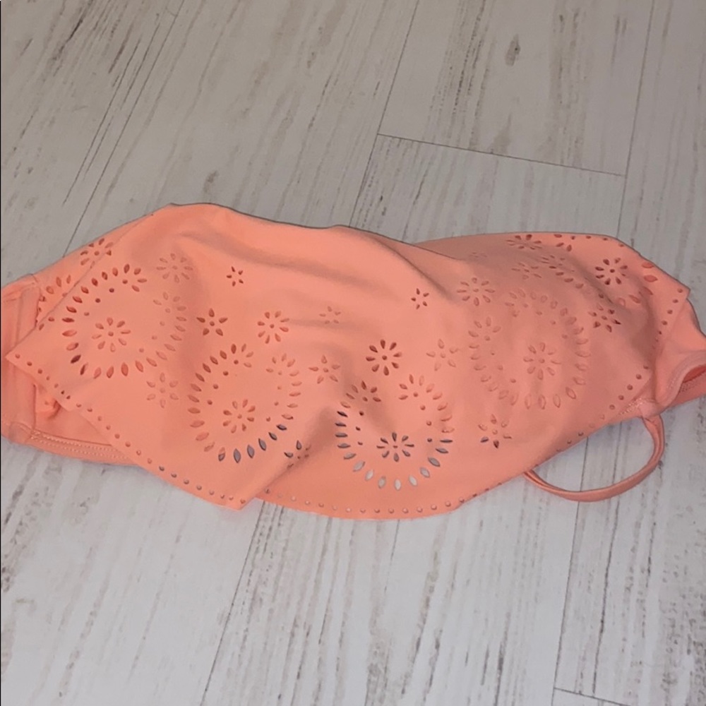 Coral pink bikini top